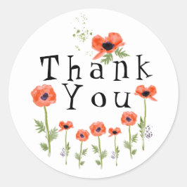 Adesivo Poppies Laranja Obrigado