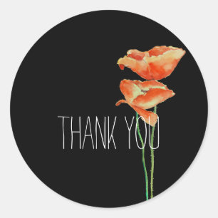 Adesivo Poppies vermelhos Floral Obrigado