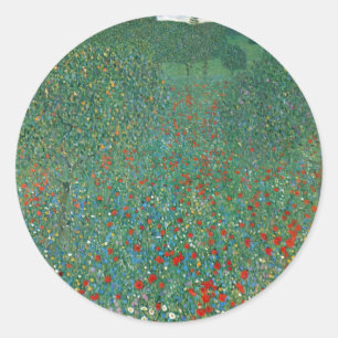 Adesivo Poppy Field de Gustav Klimt, Vintage Art Nouveau