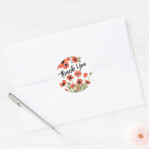 Adesivo Poppy Floral Obrigado