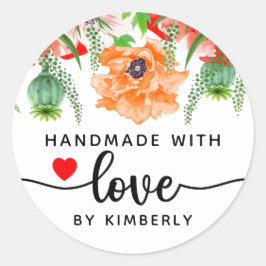 Adesivo Poppy Flower's Handmade with Love