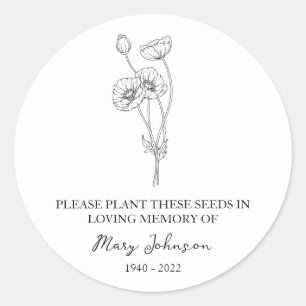 Adesivo Poppy Memorial Funeral Seed Packet