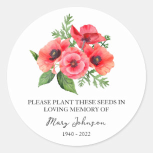 Adesivo Poppy Memorial Funeral Seed Packet