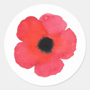 Adesivo Poppy Red Watercolor