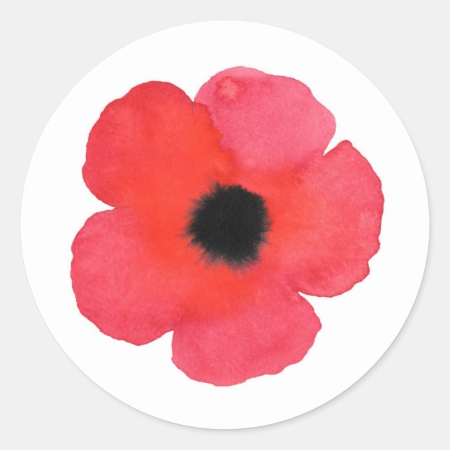 Adesivo Poppy Red Watercolor (Frente)