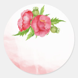 Adesivo Poppy Watercolor Pharma Vinhetas De Casamento