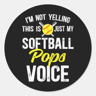 Adesivo Pops de Softbol Voz Pops de um jogador de softbol