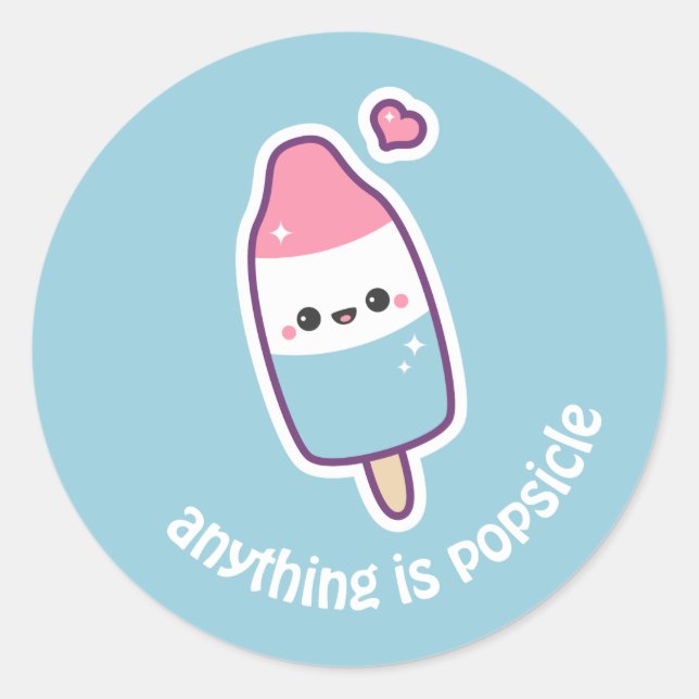 Adesivo Popsicle engraçado bonito (Frente)