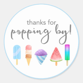 Adesivo Popsicle Obrigado Festa Favor Stickers