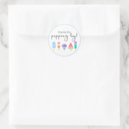 Adesivo Popsicle Obrigado Festa Favor Stickers