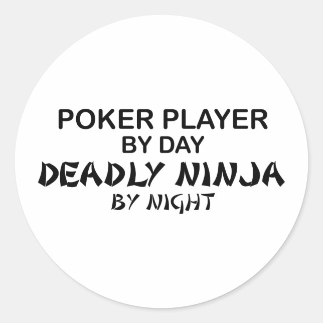 Adesivo Póquer Ninja mortal em a noite (Frente)