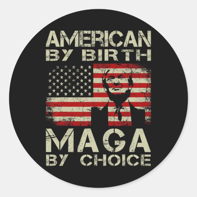 Adesivo Por Birth Maga By Choice Pro Trump 2024 Us Flag (Frente)