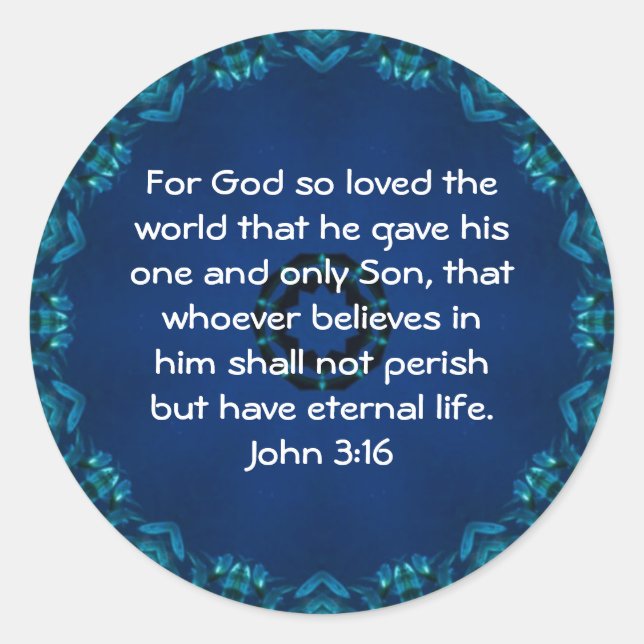 Adesivo Por Deus tanto amava o mundo... John 3:16 (Frente)