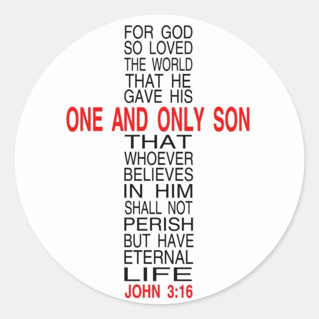 Adesivo Por Deus, Tão Amado O Vestido Do Mundo (Frente)