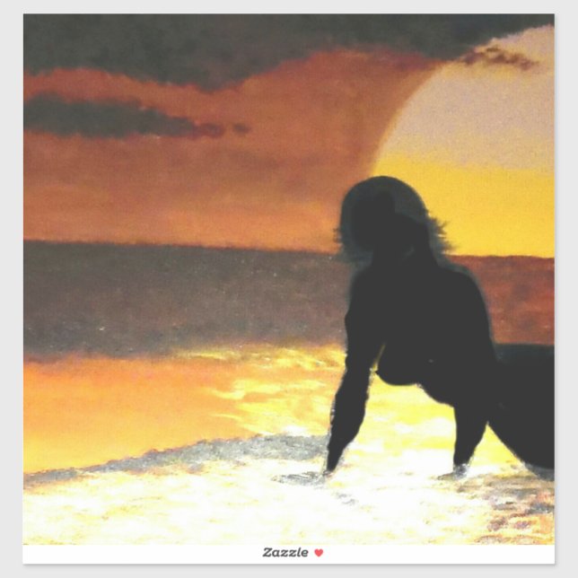 Adesivo pôr do sol da sereia nº 1 (Folha)