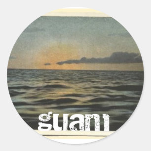 Adesivo Por do sol de Guam do vintage