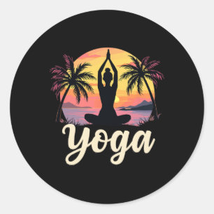 Adesivo Pôr do sol e meditação de yoga - Namaste Vintage Y
