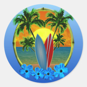 Adesivo Por do sol e prancha