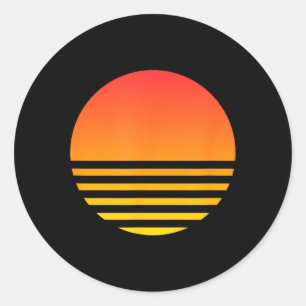Adesivo Pôr do Sol Legal Verão Praia Surf 80 Retro Vaporwa