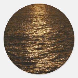 Adesivo Pôr do Sol na Água Fotografia Oceânica Abstrata