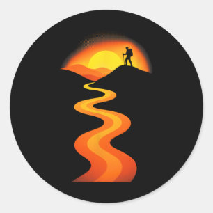Adesivo Pôr do Sol no Caminho da Montanha - Aventura de Es