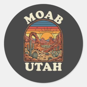 Adesivo Pôr do sol no deserto de Moab Utah   Viagem Retro 