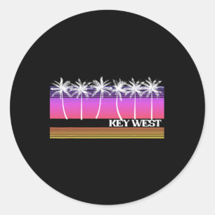 Adesivo Pôr do sol retrô em Key West Flórida praia vintage