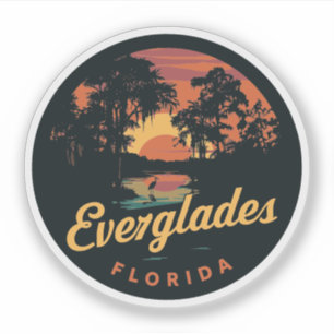 Adesivo Pôr do sol retrô nos Everglades Florida
