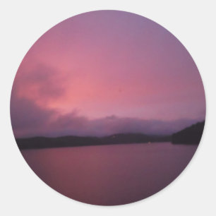 Adesivo pôr do sol roxo no lago de Arrohead