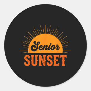Adesivo Pôr do sol sênior retrô formatura Cl 2026 Gráfico
