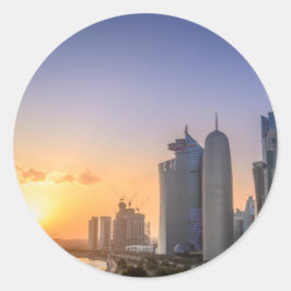 Adesivo Pôr do sol sobre a cidade de Doha, Catar