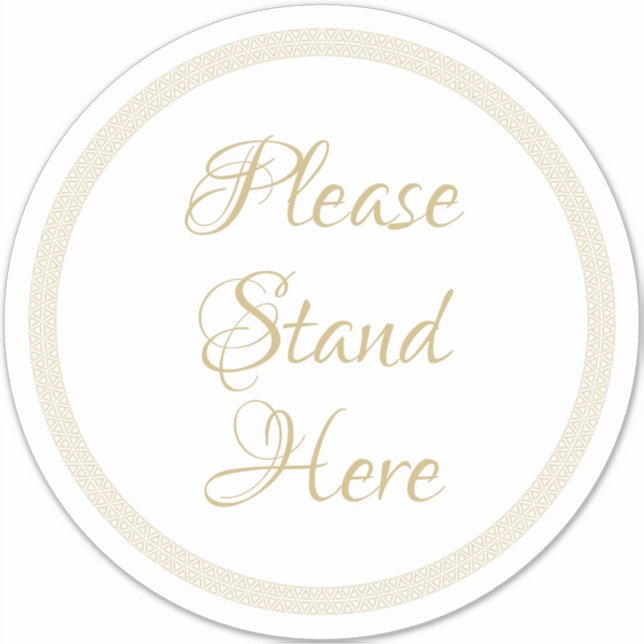 Adesivo Por favor, fique aqui, elegante símbolo do círculo (Frente)