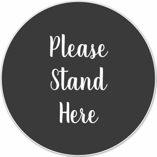 Adesivo Por favor, fique aqui em pé, esviado, círculo de c (Frente)