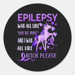 Adesivo Por Favor, Fita Roxa E Consciência Da Epilepsia