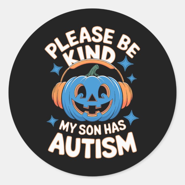 Adesivo Por Favor, Meu Filho Tem O Dia Das Bruxas De Autis (Frente)