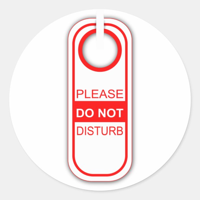 Adesivo Por favor, não perturbe (Frente)