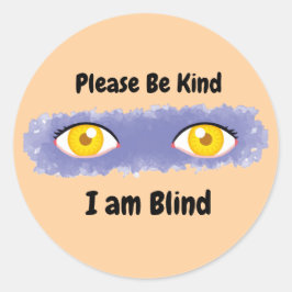 Adesivo Por favor, seja gentil, sou cego - rosa