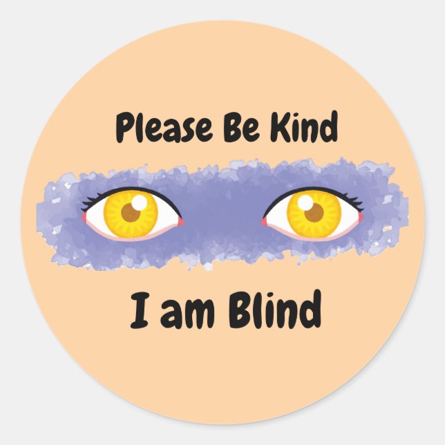 Adesivo Por favor, seja gentil, sou cego - rosa (Frente)