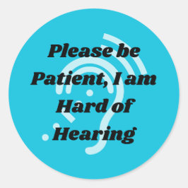 Adesivo por favor seja paciente duro de audição - azul