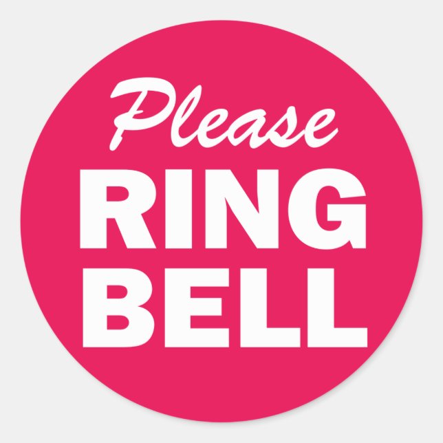 Adesivo Por favor, sinal de Ring Bell (Frente)