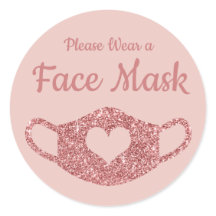 Por Favor Use Uma Máscara Facial Coração Brilho Do