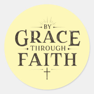 Adesivo Por Grace Através da Fé - Cristão Inspirador