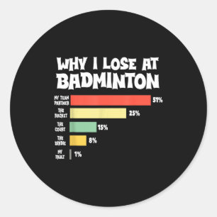 Adesivo Por que eu perco no Badminton Desculpas engraçadas