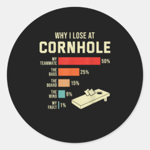 Adesivo Por que eu Perder no jogo da Cornhole Funny Bolsas