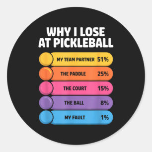 Adesivo Por que perder no pickleball gráfico engraçado par