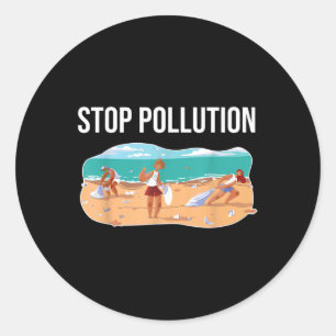 Adesivo Pôr termo à poluição Proteção Ambiental do Mar Plá