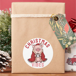 Adesivo Porco de Natal Bonito