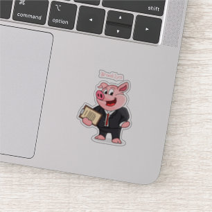 Adesivo Porco engraçado em desenhos animados
