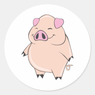 Adesivo Porco gordo bonito