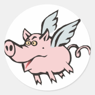 Adesivo porco voador porca flying pig hog